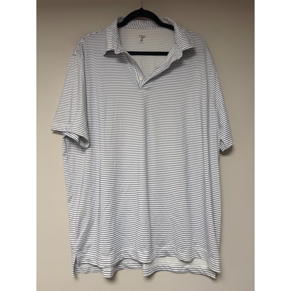 1764 Golf Polo Shirt Mens XL Blue Striped Short Sleeve